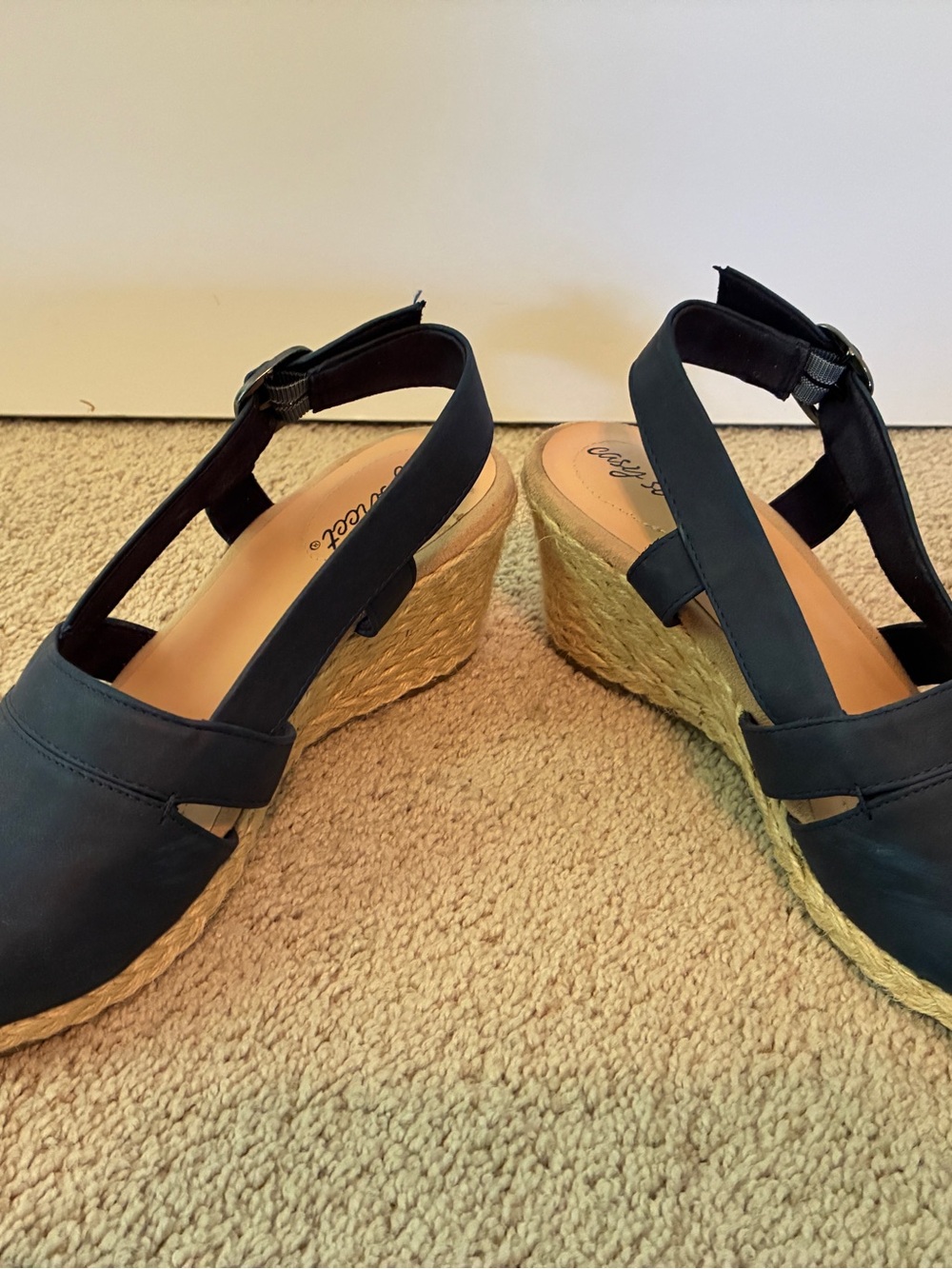 Espadrille Wedge Slingback Sandals - Navy
